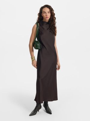 

Атласное платье-халтер