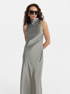 Атласное платье-халтер