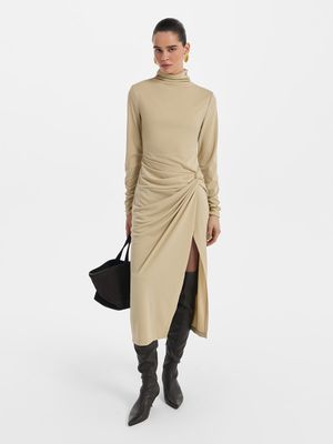 Платье миди с драпировкой