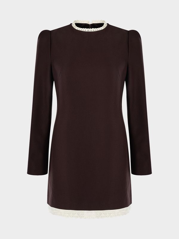 Платье мини с кружевом