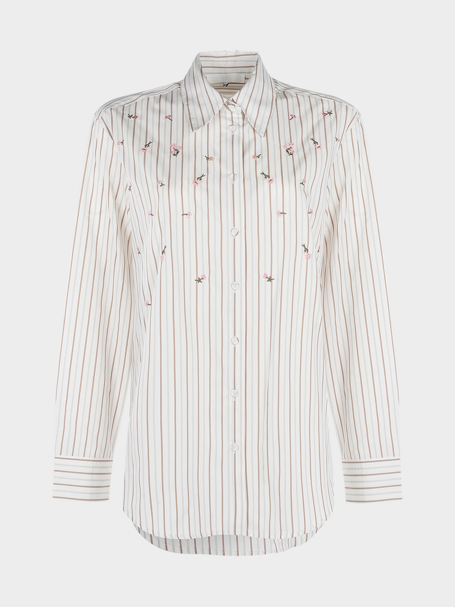 Рубашка с цветочной вышивкой