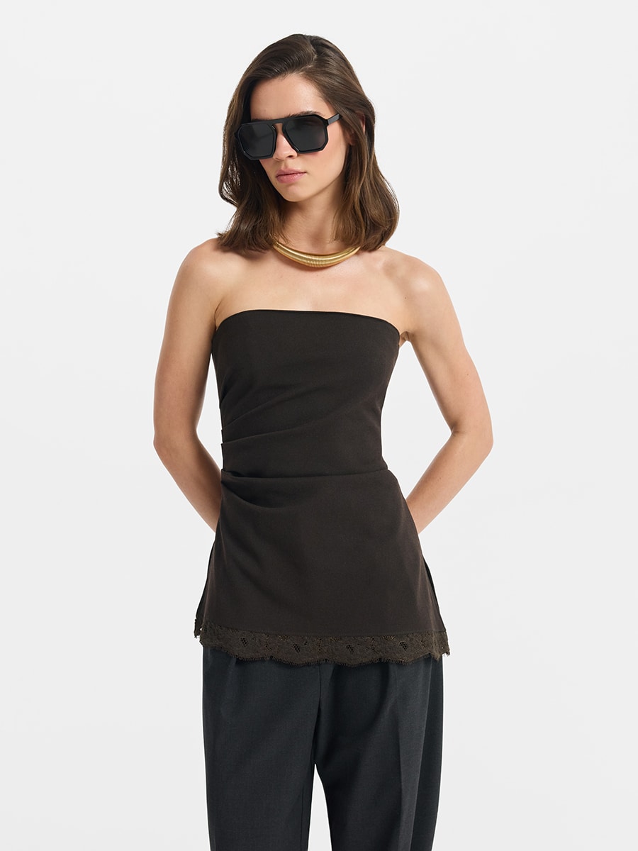 Топ-бандо с кружевом