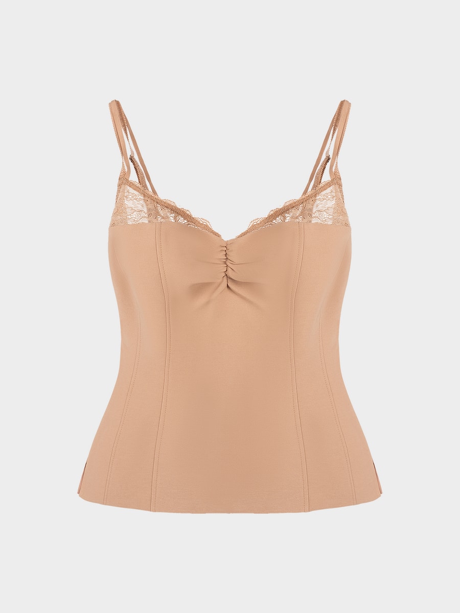 Топ на бретелях с кружевом