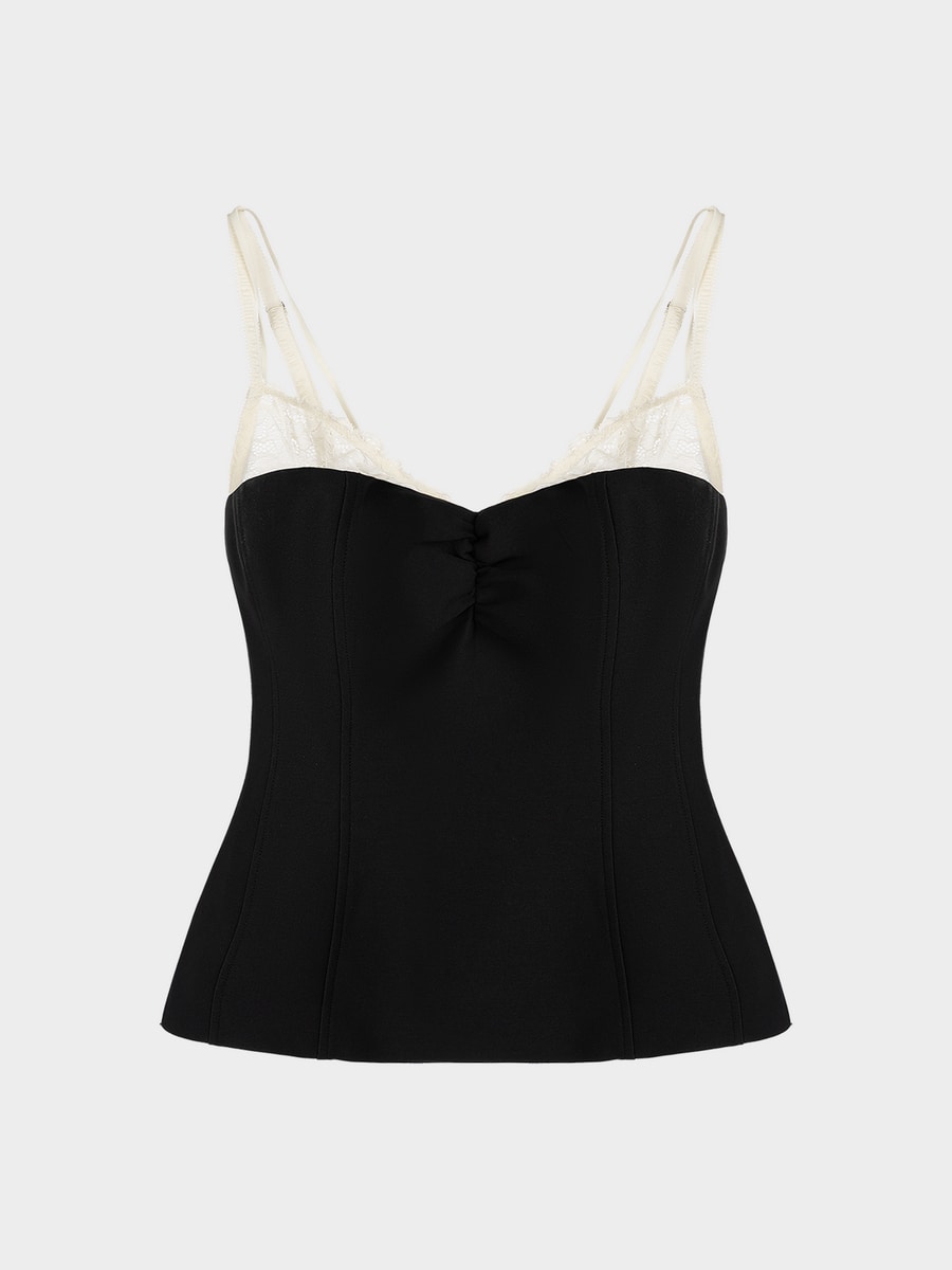 Топ на бретелях с кружевом