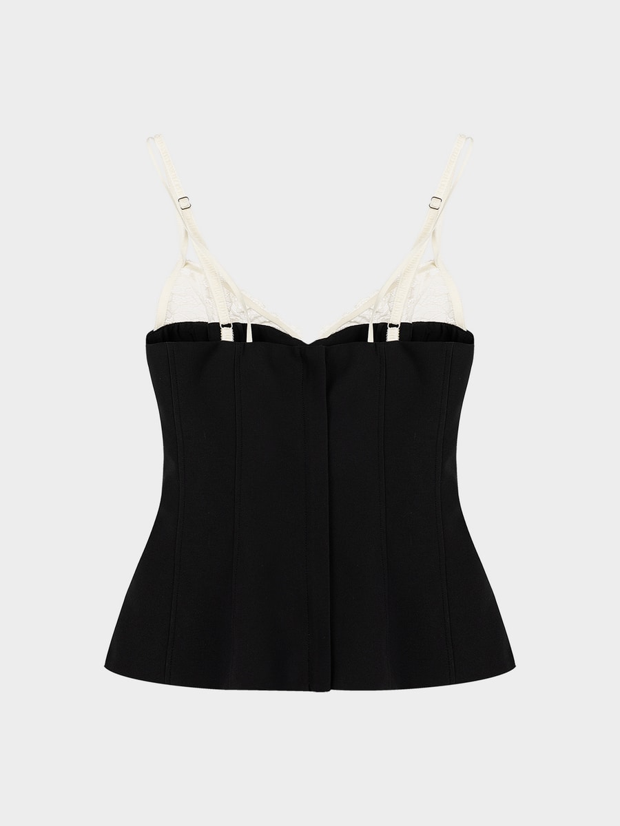 Топ на бретелях с кружевом