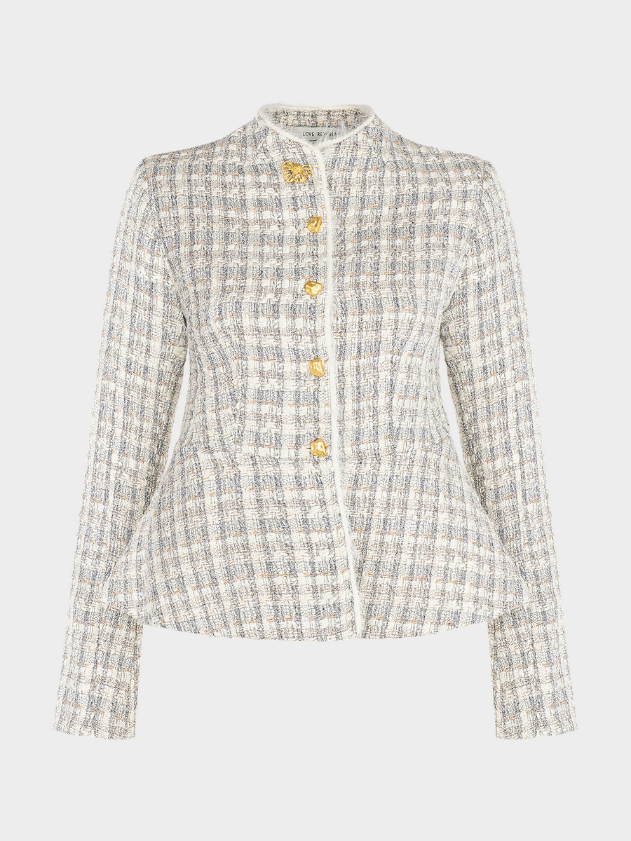 Твидовый жакет с баской