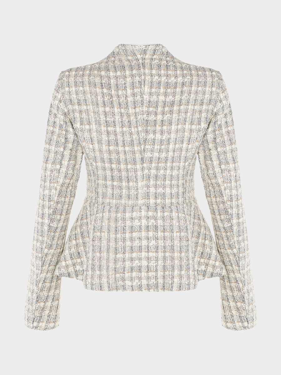 Твидовый жакет с баской