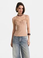 Топ на бретелях с кружевом