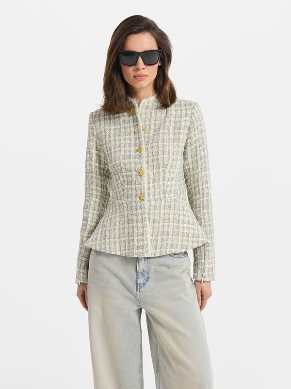 Твидовый жакет с баской