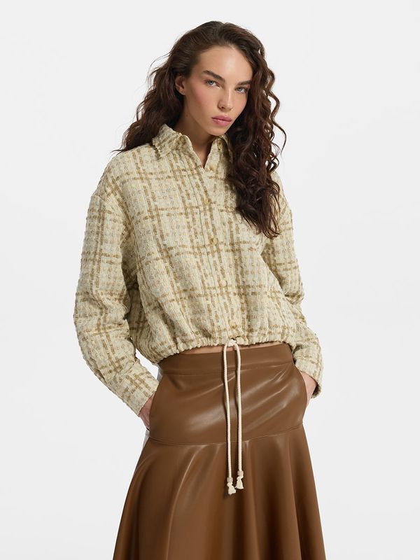 Твидовый бомбер с шерстью