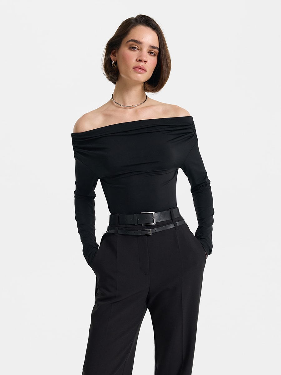 Лонгслив с открытыми плечами