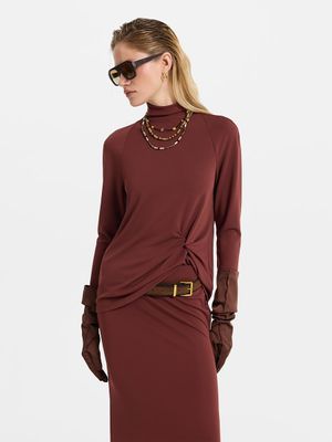 

Водолазка из джерси с драпировкой