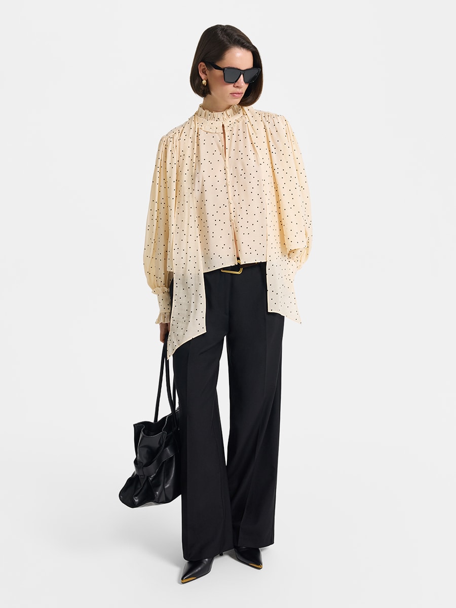 Брюки-палаццо с ремнем