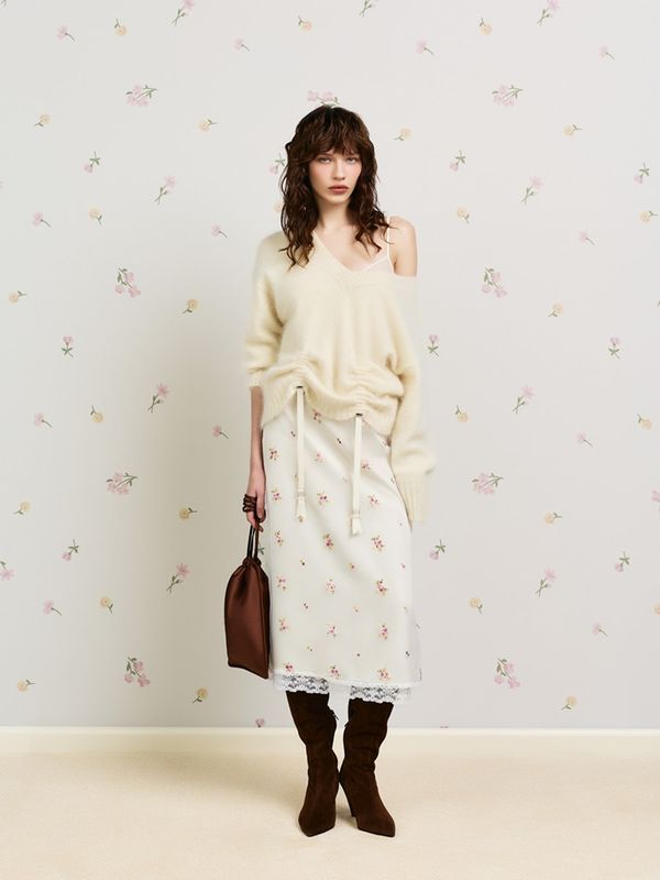 Юбка с цветочной вышивкой