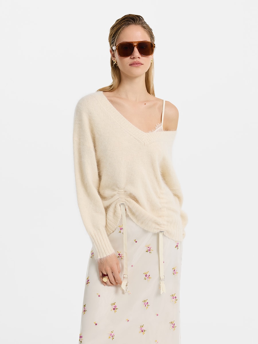 Джемпер из ангоры с подтяжками 6152302802-60