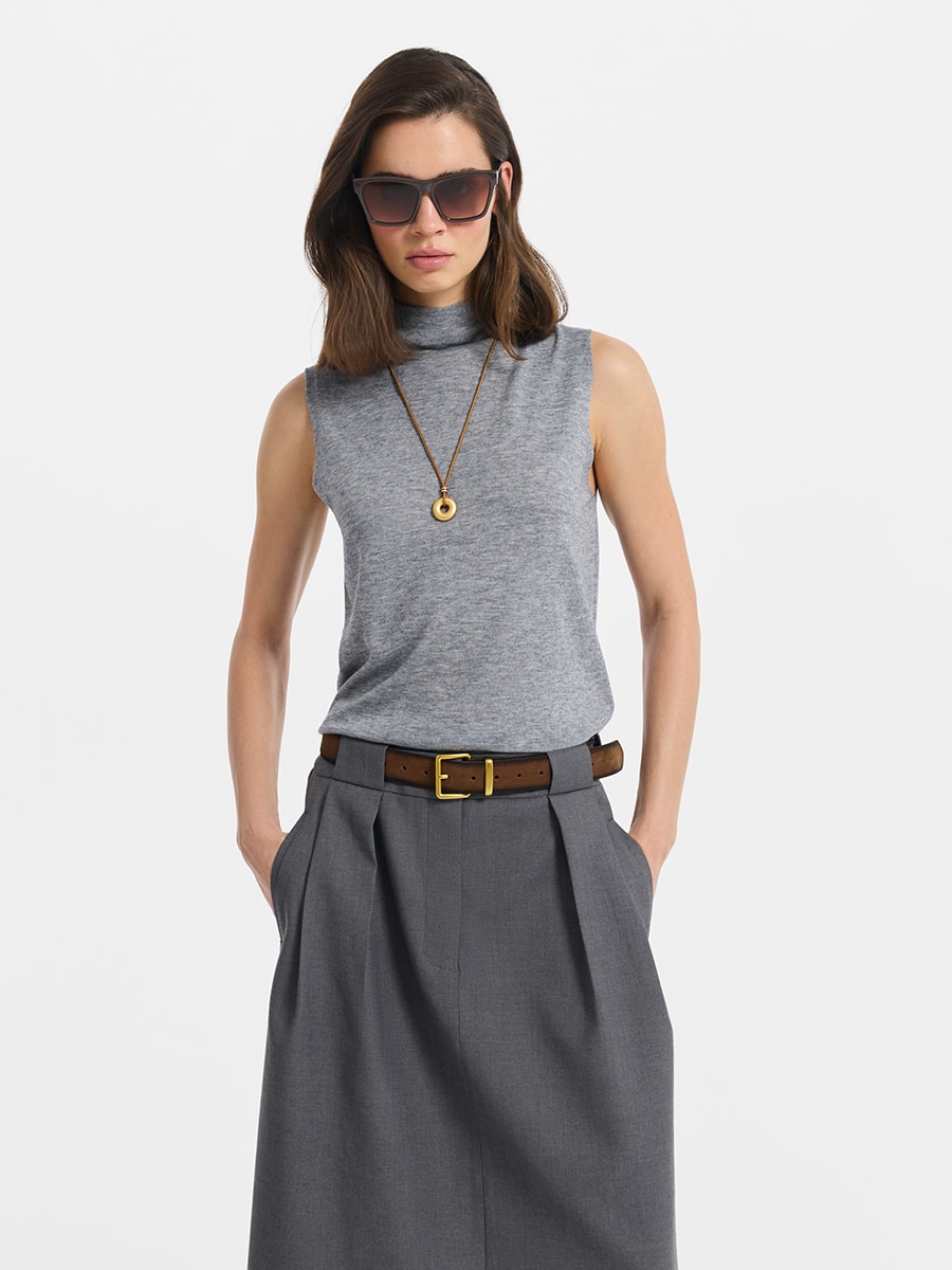 Трикотажный топ с шерстью