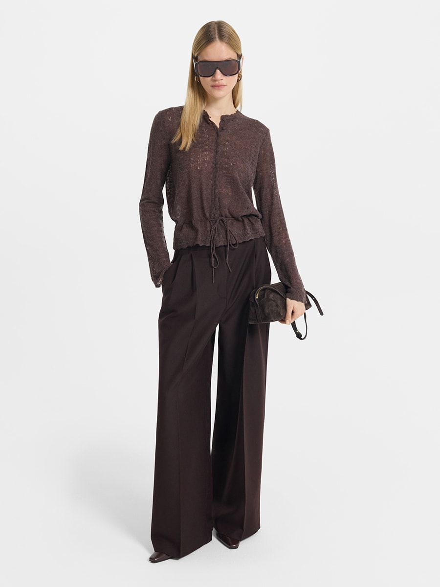 Кардиган ажурной вязки c шерстью  6152314806-20