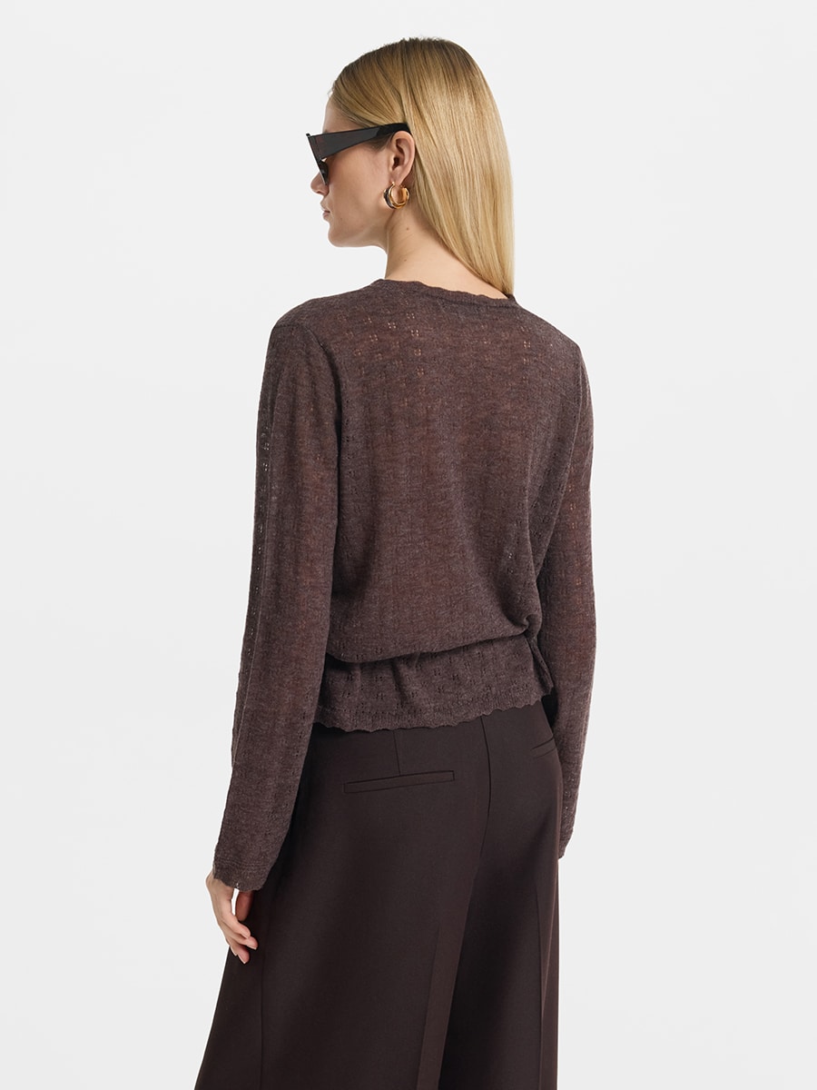 Кардиган ажурной вязки c шерстью  6152314806-20