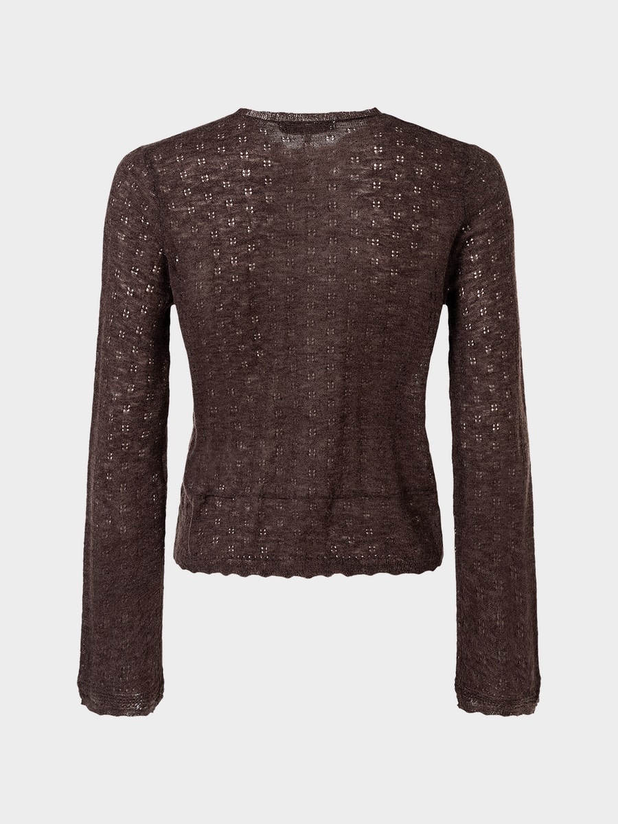 Кардиган ажурной вязки c шерстью  6152314806-20