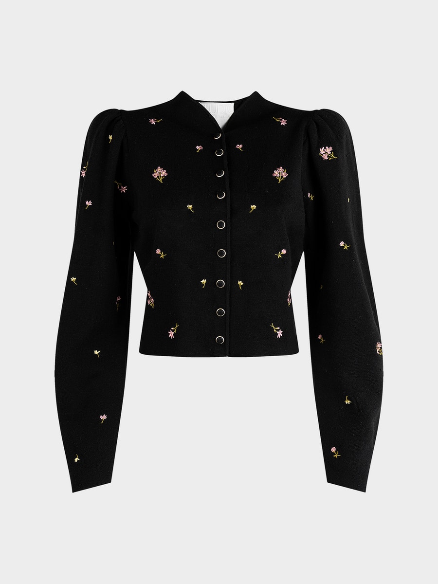 Кардиган с шерстью и цветочной вышивкой 6152316614-50