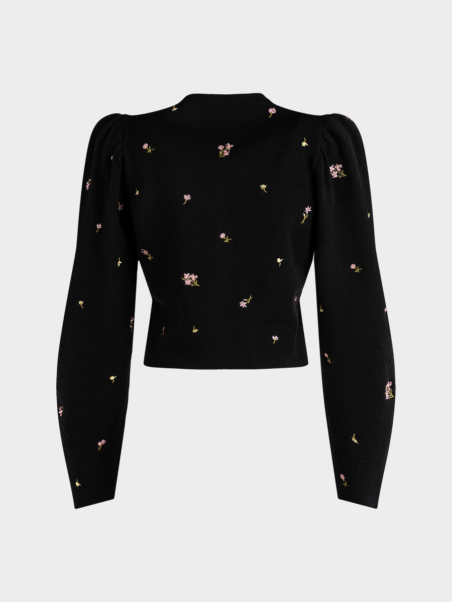 Кардиган с шерстью и цветочной вышивкой 6152316614-50