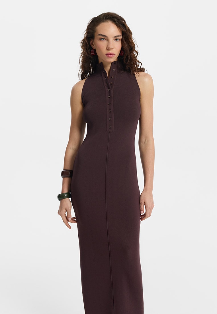 Трикотажное платье-халтер 6152317516-22