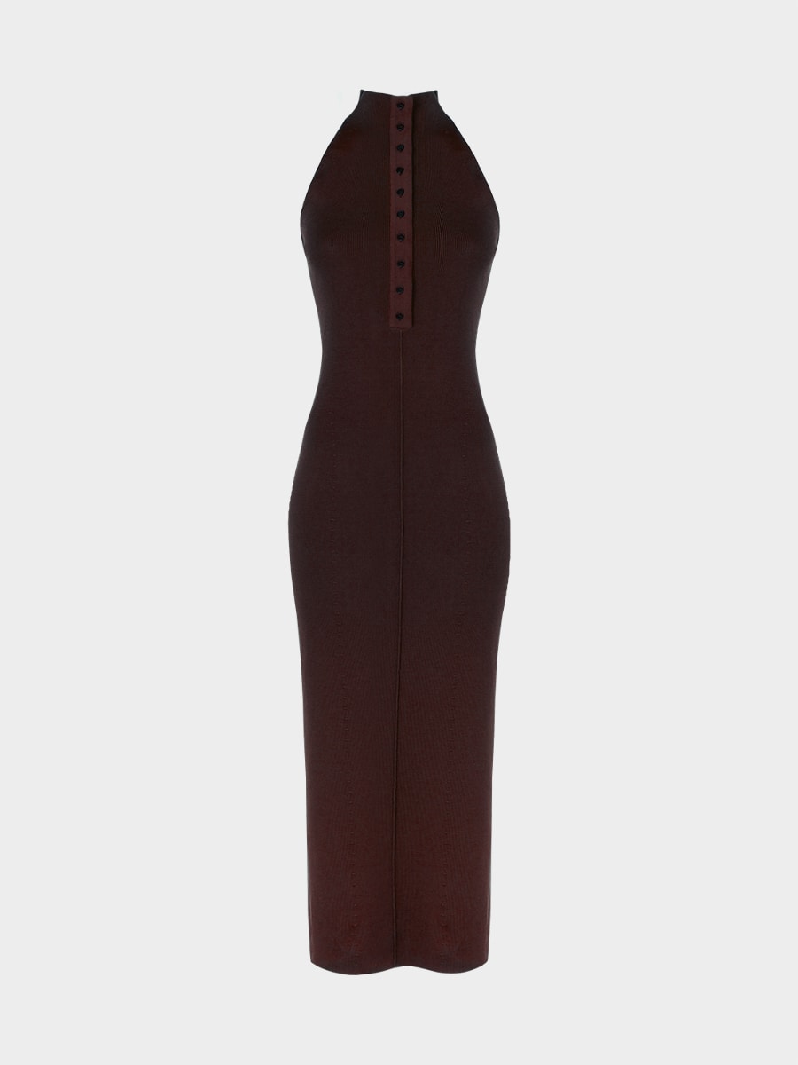 Трикотажное платье-халтер 6152317516-22