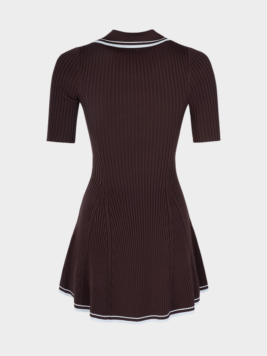 Трикотажное платье-поло