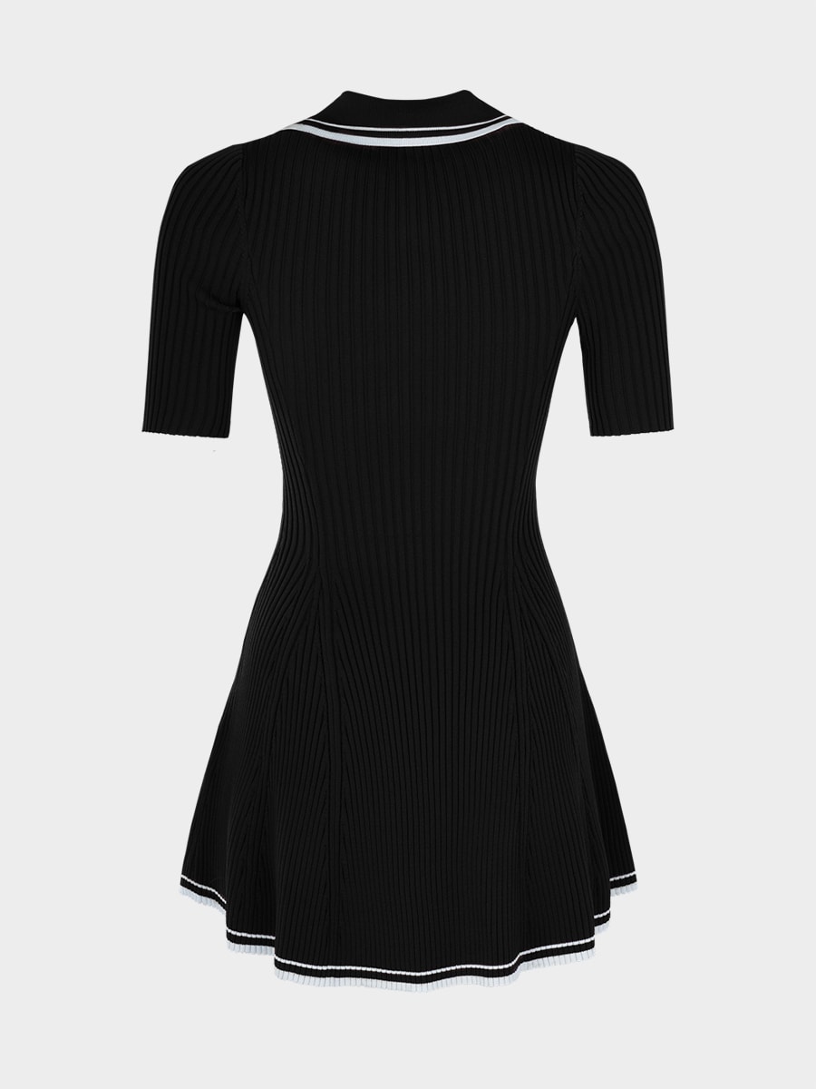 Трикотажное платье-поло