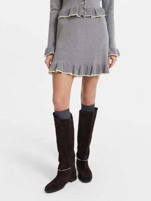 

Трикотажная юбка мини с шерстью