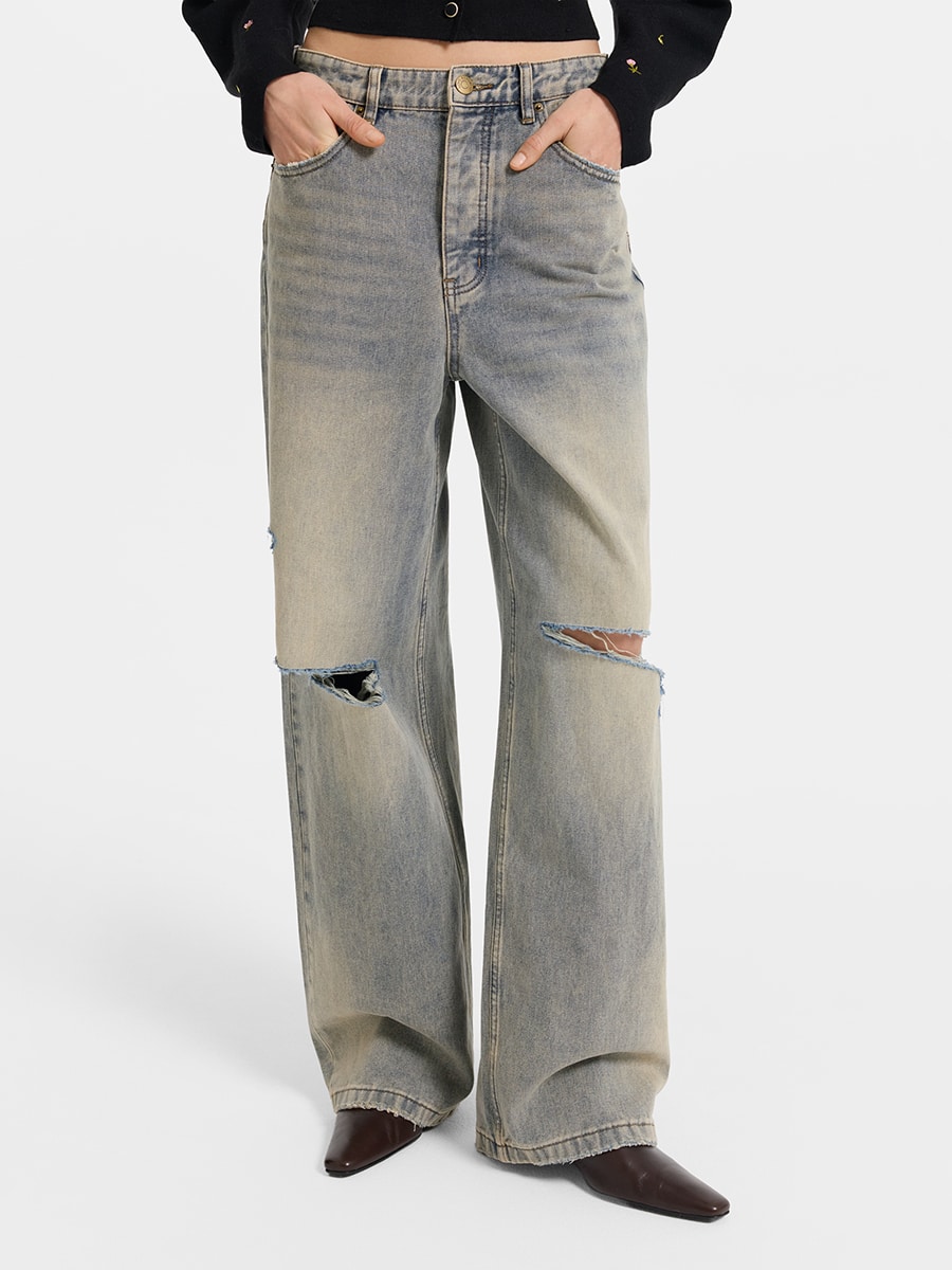 Джинсы Relaxed fit со шнуровкой на спинке 6152415706-119