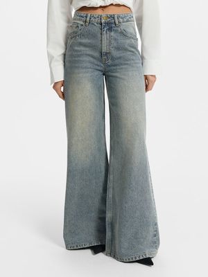 Джинсы Wide leg с высокой посадкой