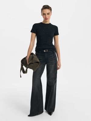 

Джинсы Flare fit со средней посадкой