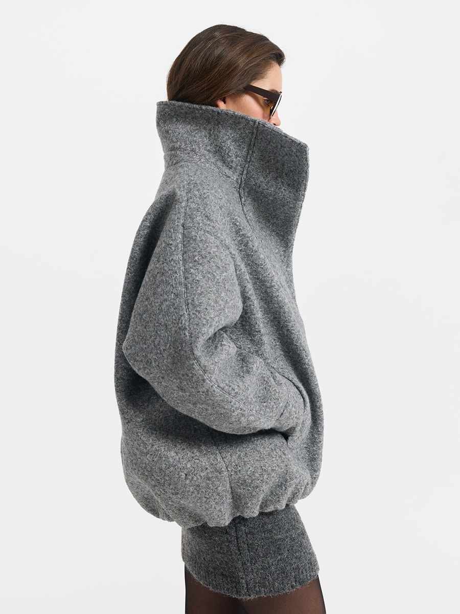 Бомбер из пальтовой ткани