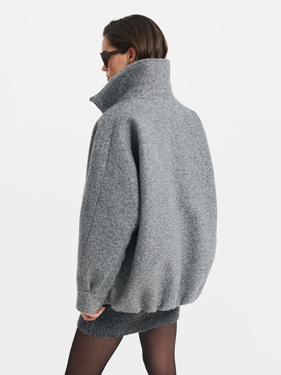 Бомбер из пальтовой ткани