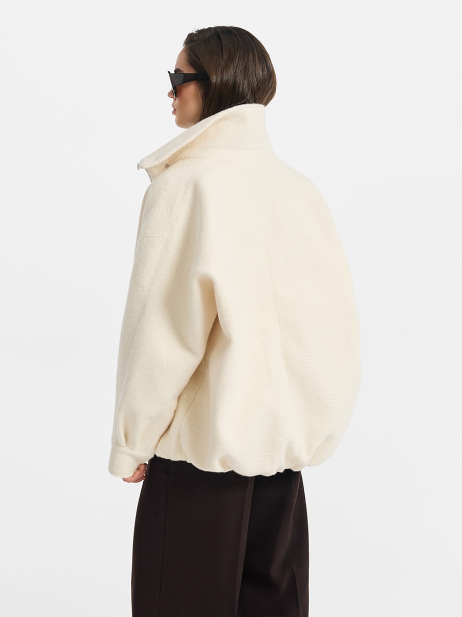 Удлиненный бомбер из пальтовой ткани 6152505105-60