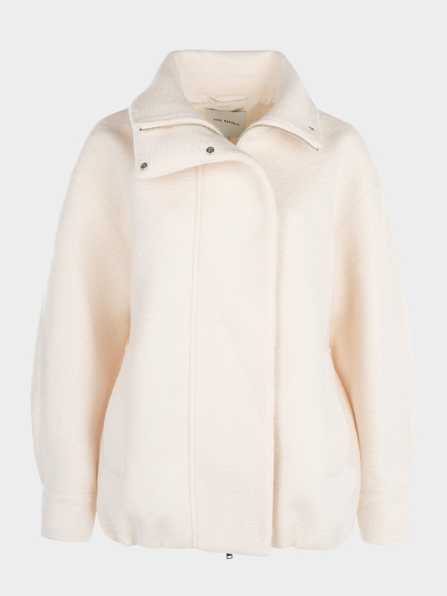 Удлиненный бомбер из пальтовой ткани 6152505105-60