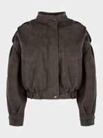 Бомбер из экокожи