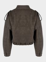 Бомбер из экокожи