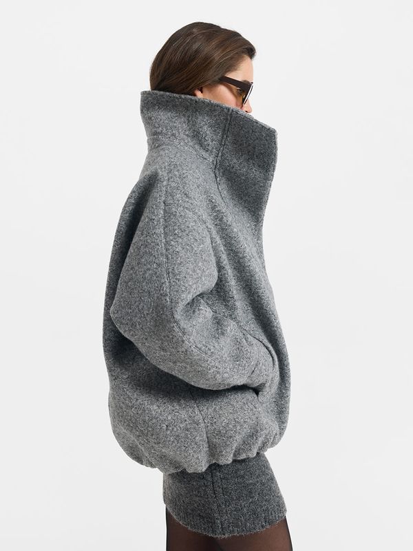 Бомбер из пальтовой ткани