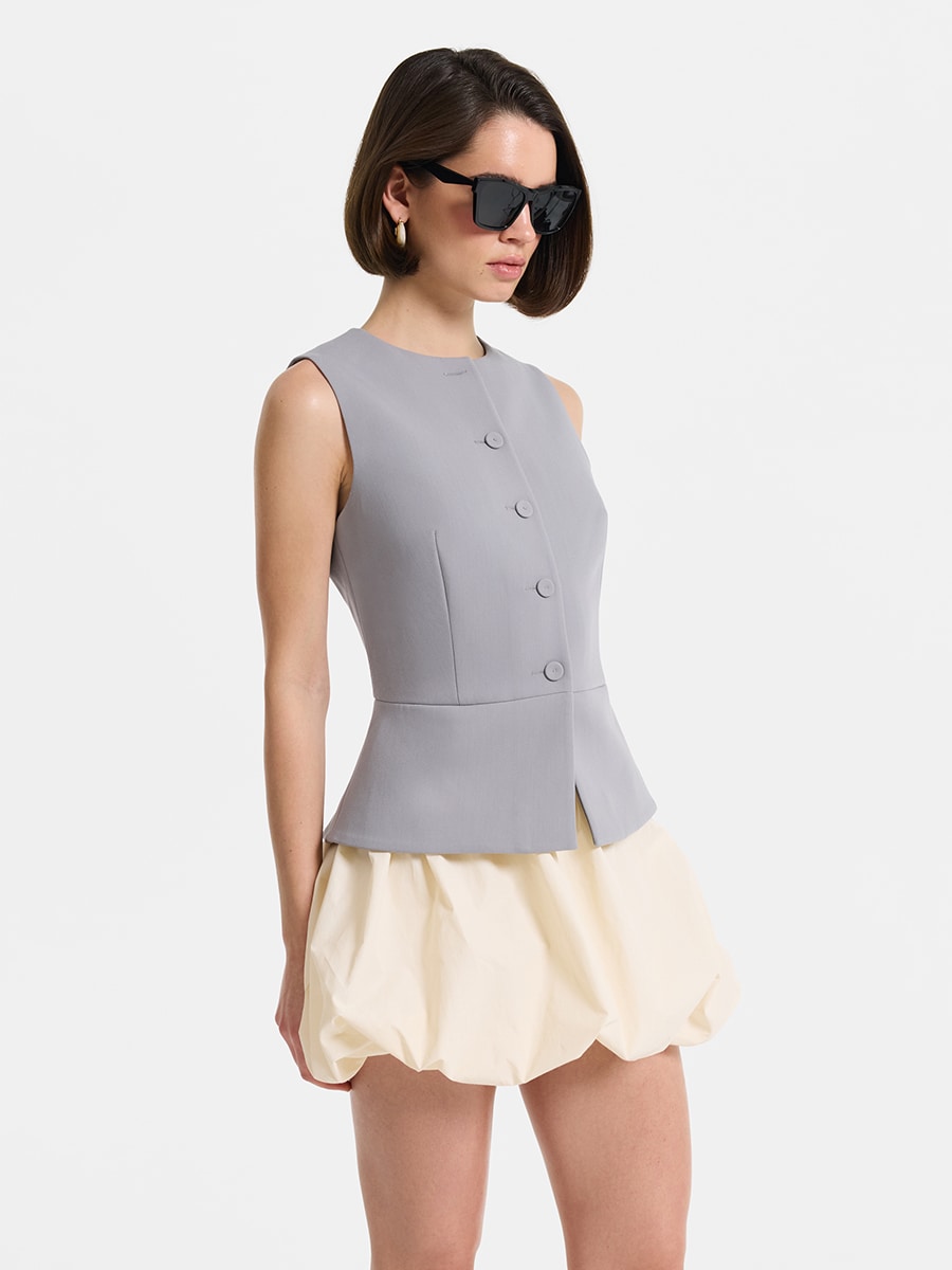 Платье мини с юбкой-баллон