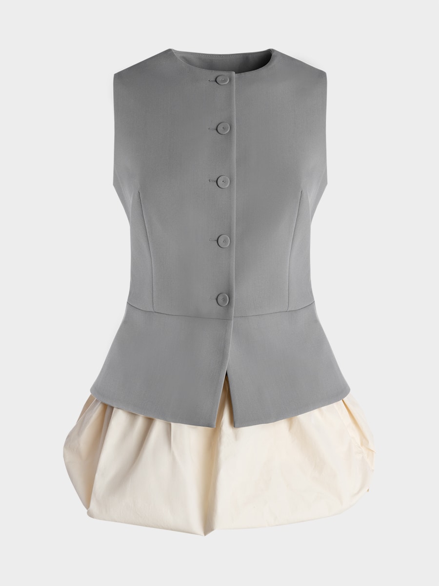 Платье мини с юбкой-баллон