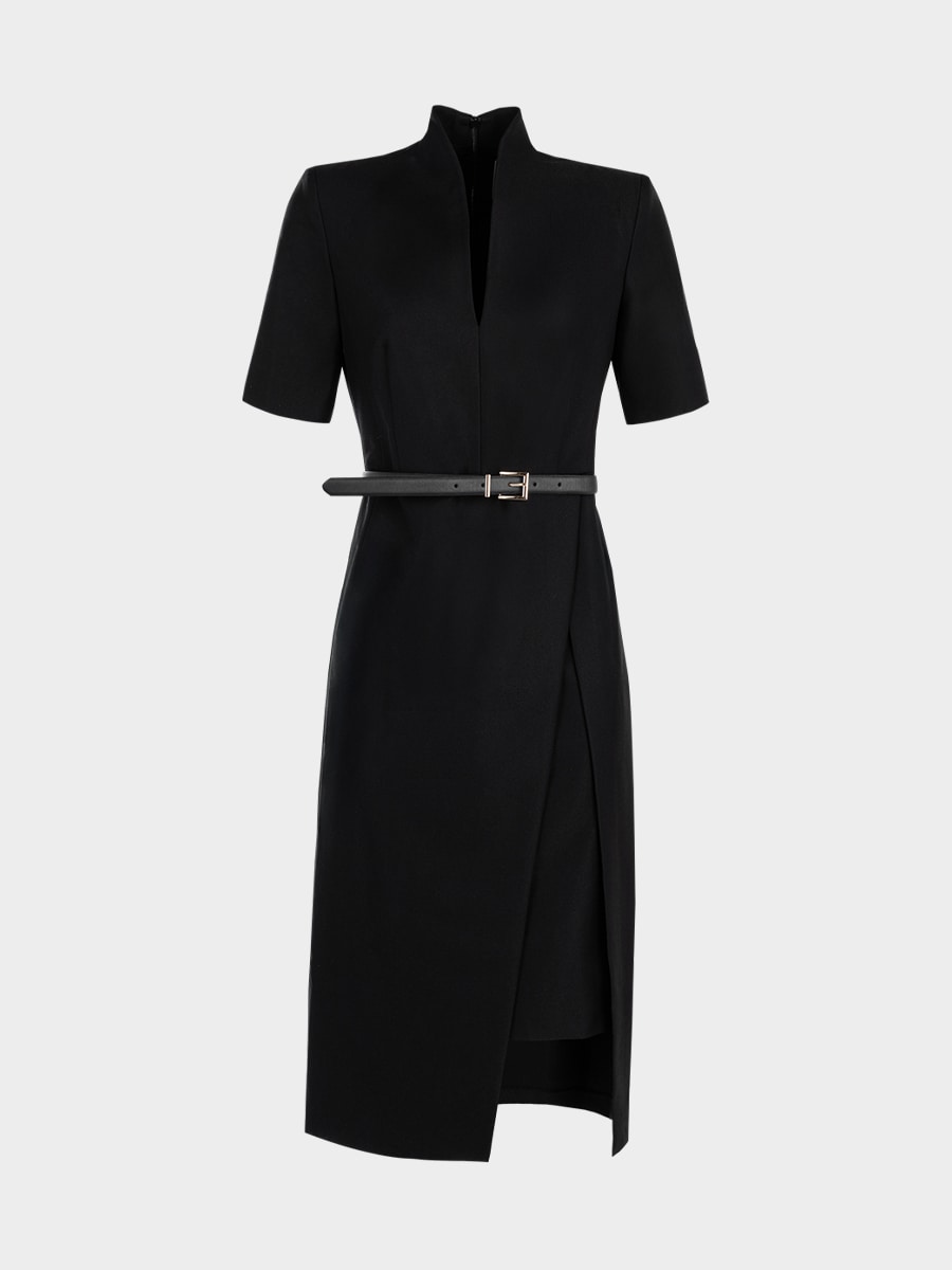 Платье миди с разрезом