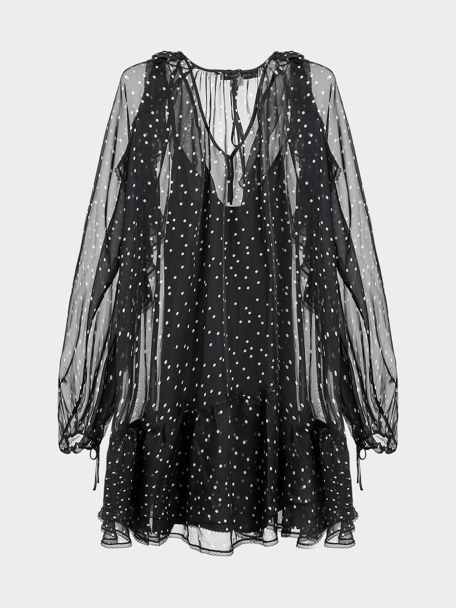 Шифоновое платье с оборками