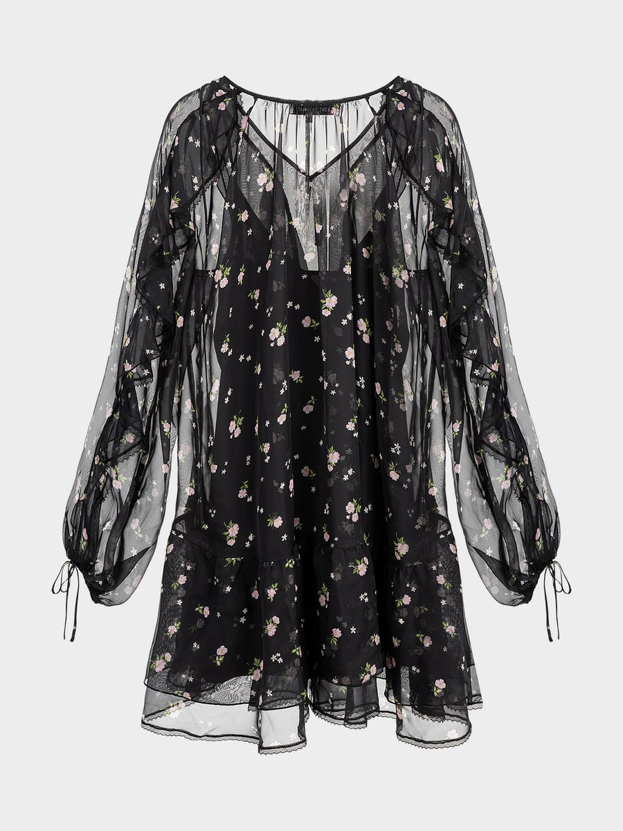 Шифоновое платье с оборками