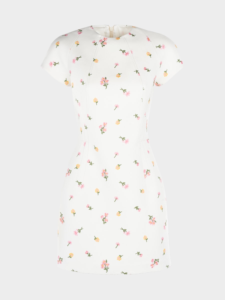 Платье мини с цветочной вышивкой 6152608506-95