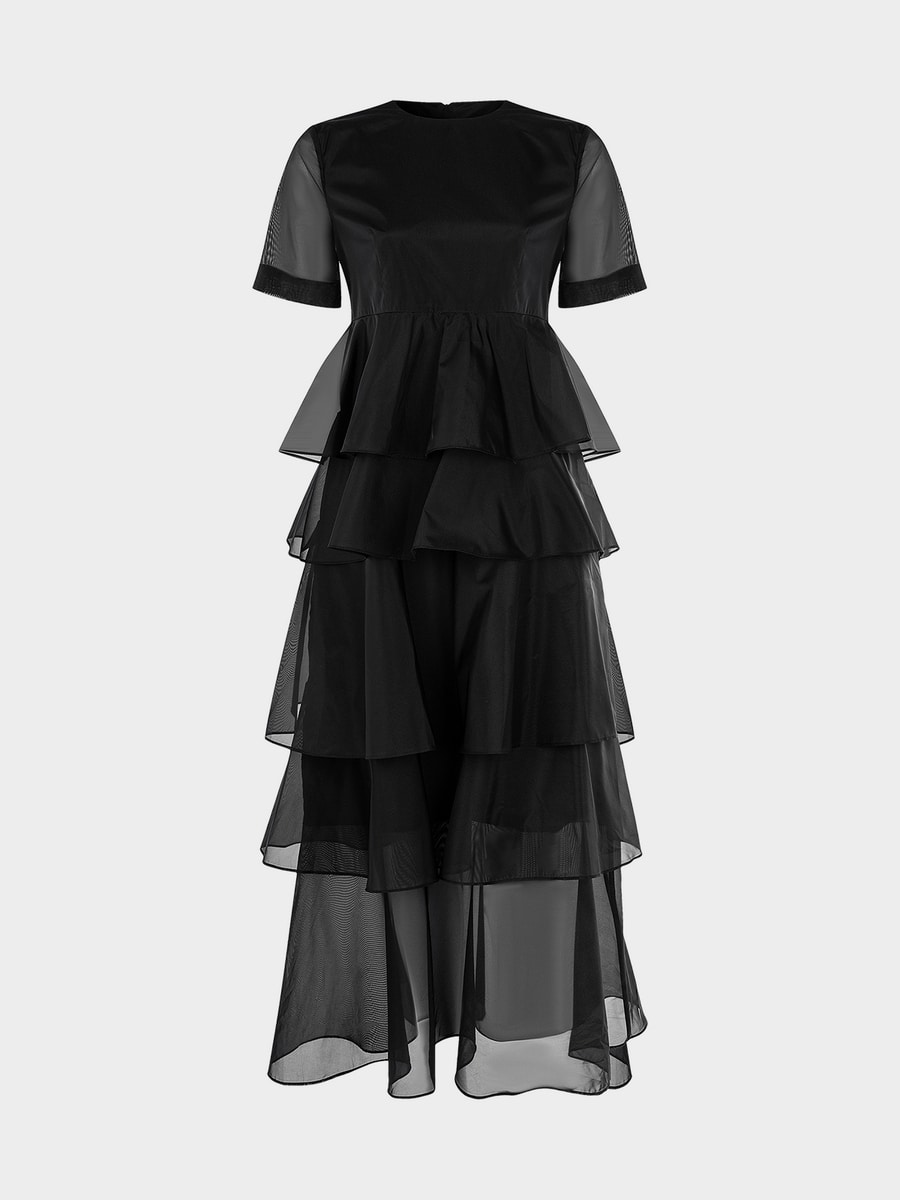 Шифоновое платье с воланами