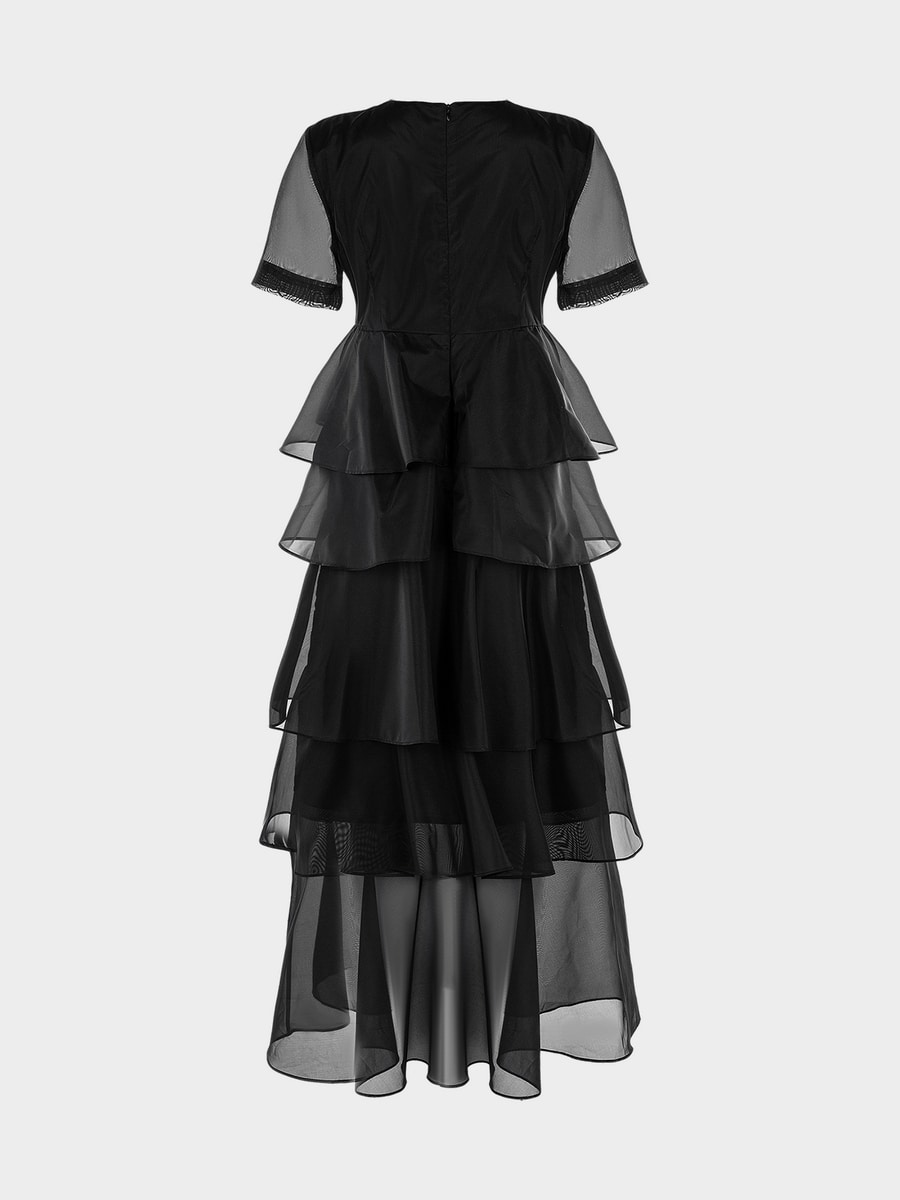 Шифоновое платье с воланами