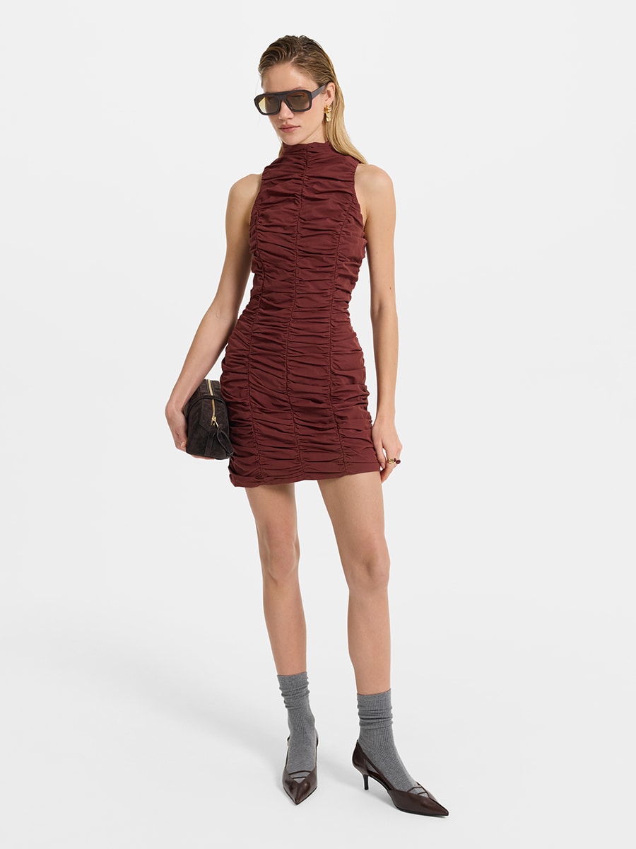 Платье мини с драпировкой