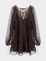 Шифоновое платье с оборками